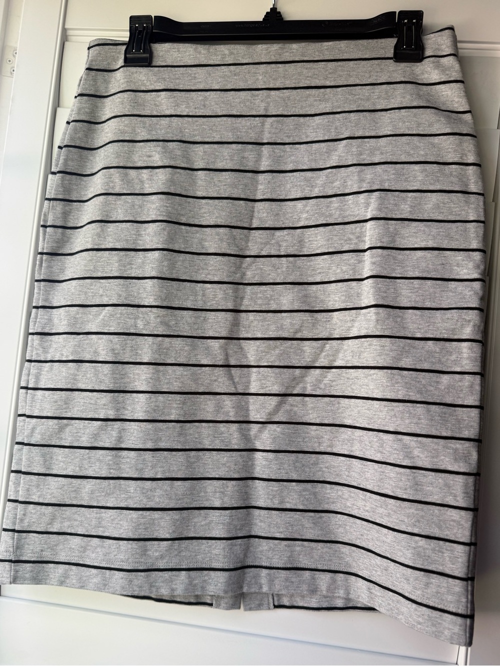 Banana Republic Gray Pencil Skirt with Black Stripes